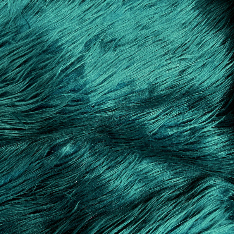 Eden DARK TEAL GREEN Shaggy Long Pile Soft Faux Fur Fabric for Fursuit, Cosplay Costume, Photo Prop, Trim, Throw Pillow, Crafts