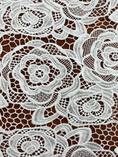 Aleah OFF WHITE Guipure Venice Medium Weight Lace Fabric by the Yard - 10147