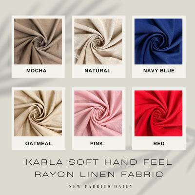 Karla Soft Hand Feel Linen Rayon Fabric by the Yard for Clothes, Costumes, Crafts, etc - 10194