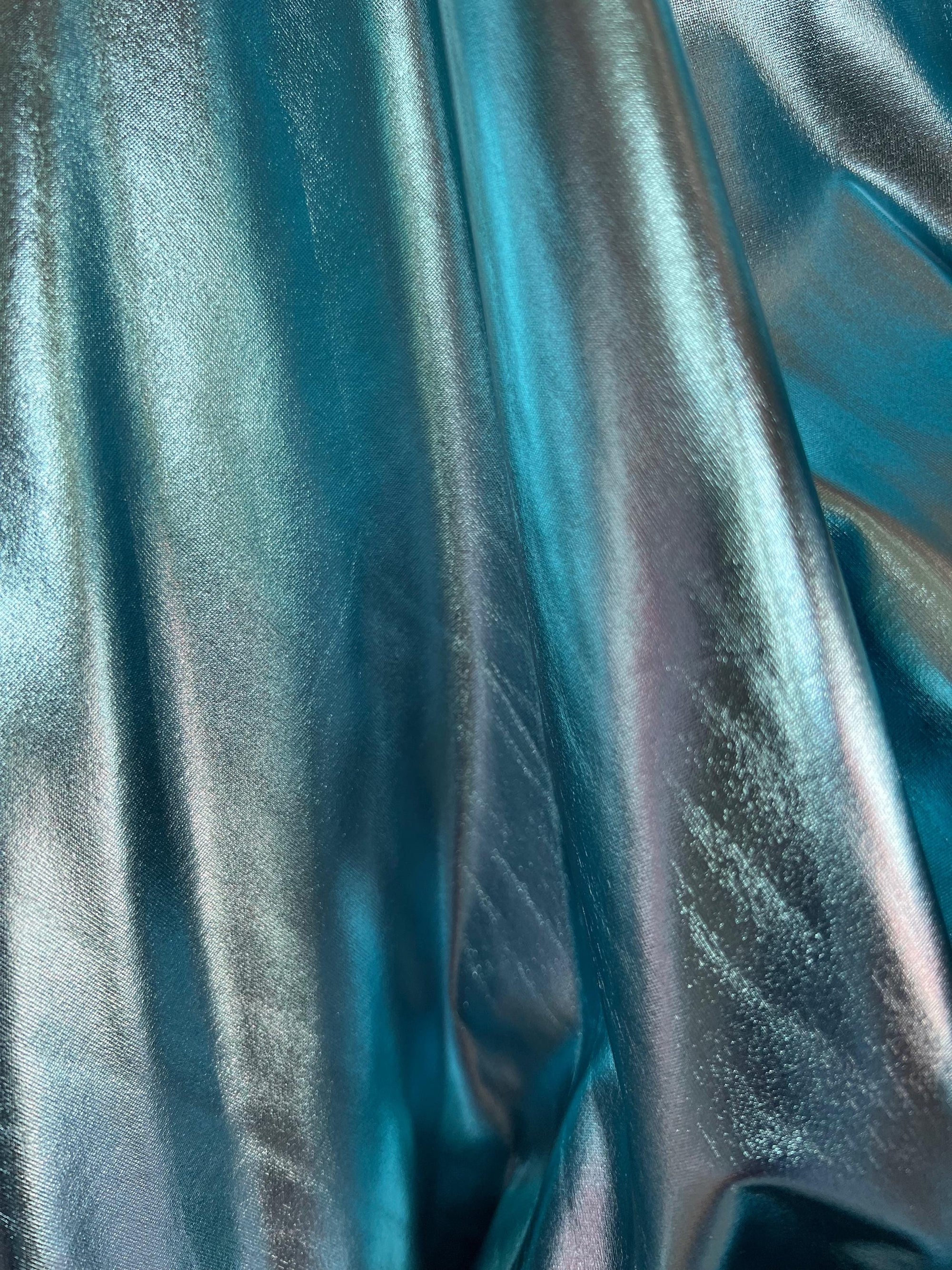 Finley LIGHT BLUE 4-Way Stretch Metallic Foil Fabric by the Yard - 10013