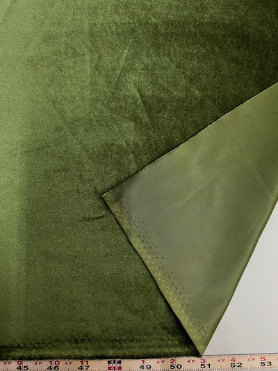 Contessa OLIVE GREEN Plush Non-Stretch Velvet Fabric for Apparel, Costumes, Curtains, Chair/Throw Pillow Cover, Crafts