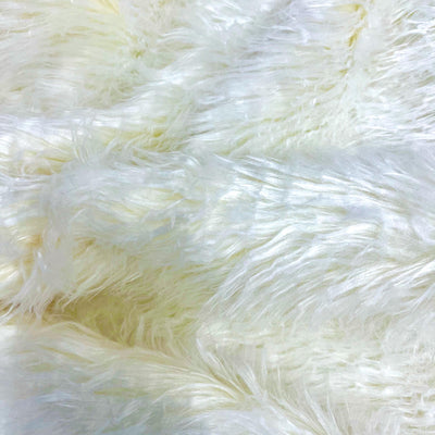 Eden IVORY WAVY CURLY Shaggy Long Pile Soft Faux Fur Fabric for Fursuit, Cosplay Costume, Photo Prop, Trim, Throw Pillow, Crafts