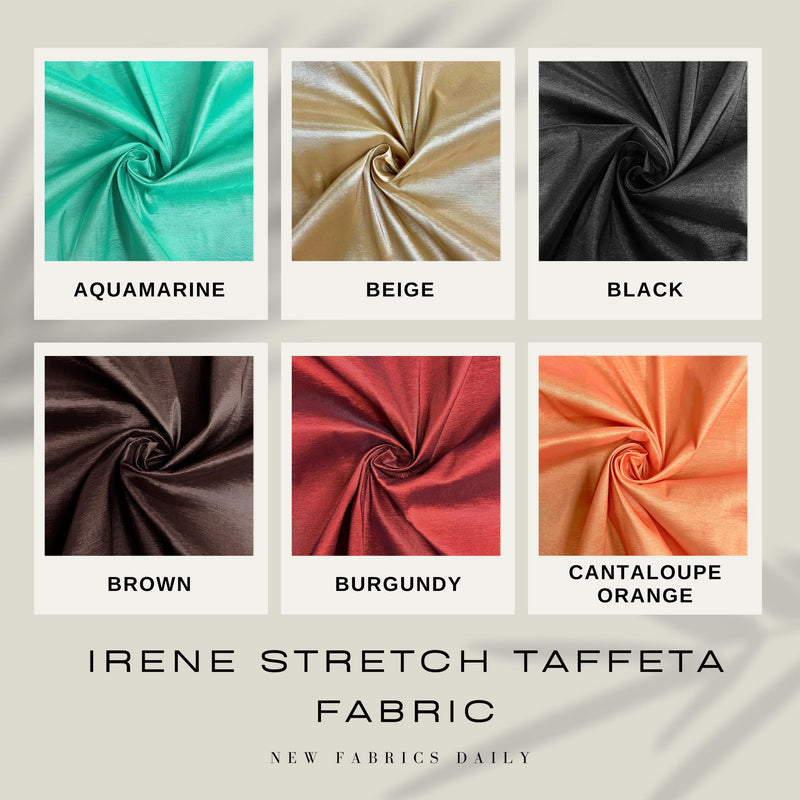 Irene Stretch Taffeta Fabric for Gowns, Bridal Wear, Home Decor, Lining, Clothes, Costumes, Crafts - 10196 NewFabricsDaily