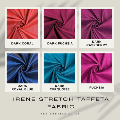 Irene Stretch Taffeta Fabric for Gowns, Bridal Wear, Home Decor, Lining, Clothes, Costumes, Crafts - 10196 NewFabricsDaily