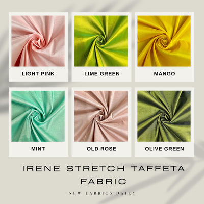 Irene Stretch Taffeta Fabric for Gowns, Bridal Wear, Home Decor, Lining, Clothes, Costumes, Crafts - 10196 NewFabricsDaily