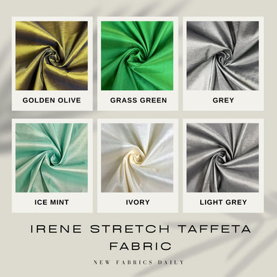 Irene Stretch Taffeta Fabric for Gowns, Bridal Wear, Home Decor, Lining, Clothes, Costumes, Crafts - 10196 NewFabricsDaily