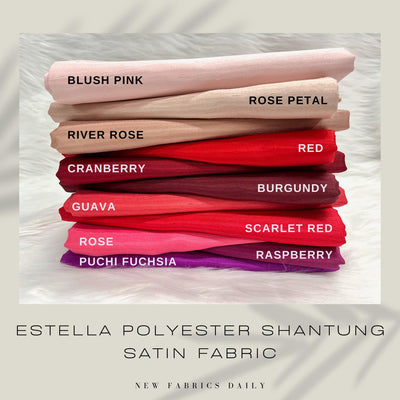 Estella Shantung Satin Fabric for Wedding/Bridal Dresses, Gowns, Lining, Party Decorations, Costumes, Crafts