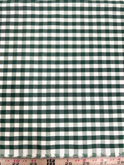 Carly HUNTER GREEN Mini Checkered Gingham Poly Cotton Fabric by the Yard - 10114