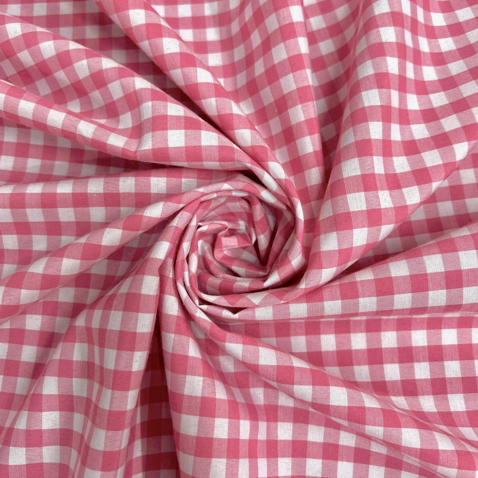 Carly PINK Mini Checkered Gingham Poly Cotton Fabric by the Yard - 10114