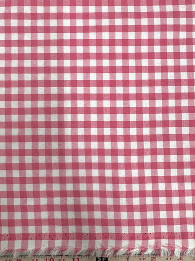 Carly PINK Mini Checkered Gingham Poly Cotton Fabric by the Yard - 10114