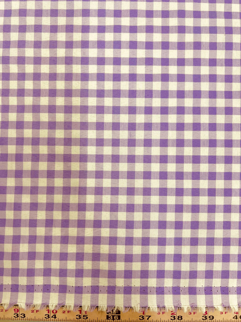 Carly LAVENDER Mini Checkered Gingham Poly Cotton Fabric by the Yard - 10114