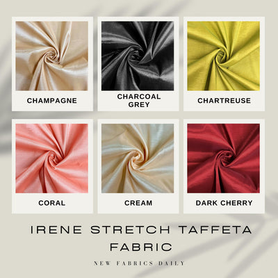 Irene Stretch Taffeta Fabric for Gowns, Bridal Wear, Home Decor, Lining, Clothes, Costumes, Crafts - 10196 NewFabricsDaily