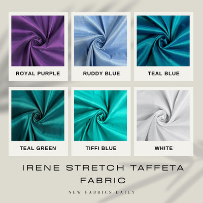 Irene Stretch Taffeta Fabric for Gowns, Bridal Wear, Home Decor, Lining, Clothes, Costumes, Crafts - 10196 NewFabricsDaily