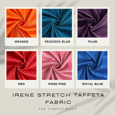 Irene Stretch Taffeta Fabric for Gowns, Bridal Wear, Home Decor, Lining, Clothes, Costumes, Crafts - 10196 NewFabricsDaily