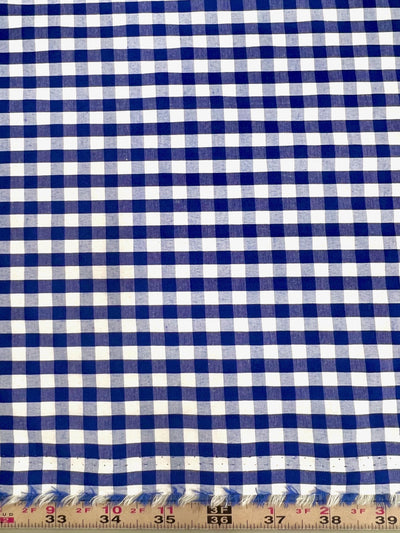 Carly ROYAL BLUE Mini Checkered Gingham Poly Cotton Fabric by the Yard - 10114