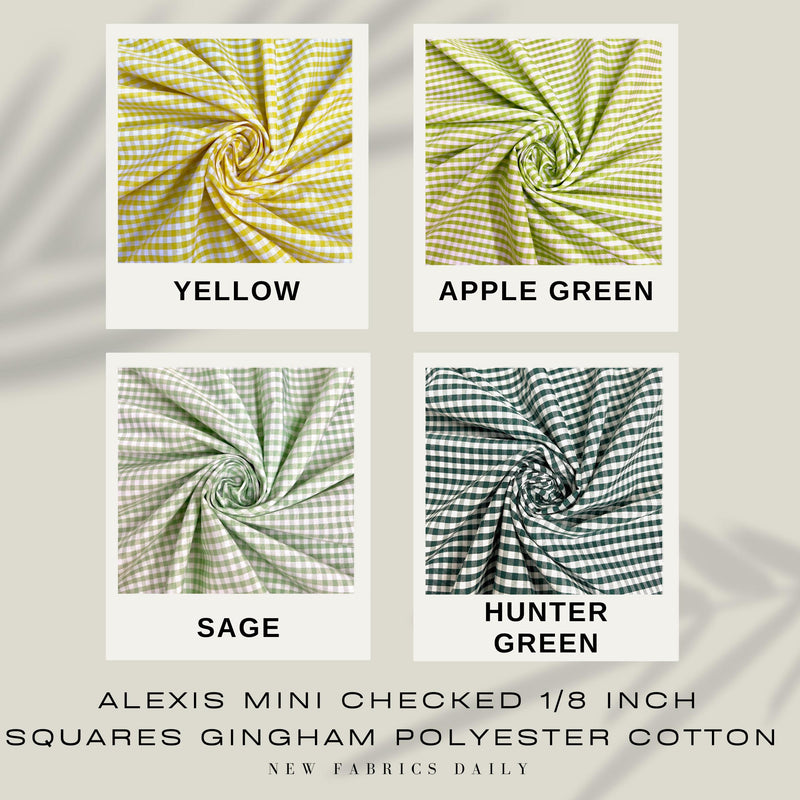 Alexis Mini Checked 1/8 Inch Gingham Poly Cotton Fabric