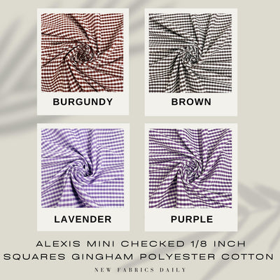 Alexis Mini Checked 1/8 Inch Gingham Poly Cotton Fabric