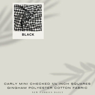 Carly Mini Checked 1/4 Inch Gingham Poly Cotton Fabric by the Yard