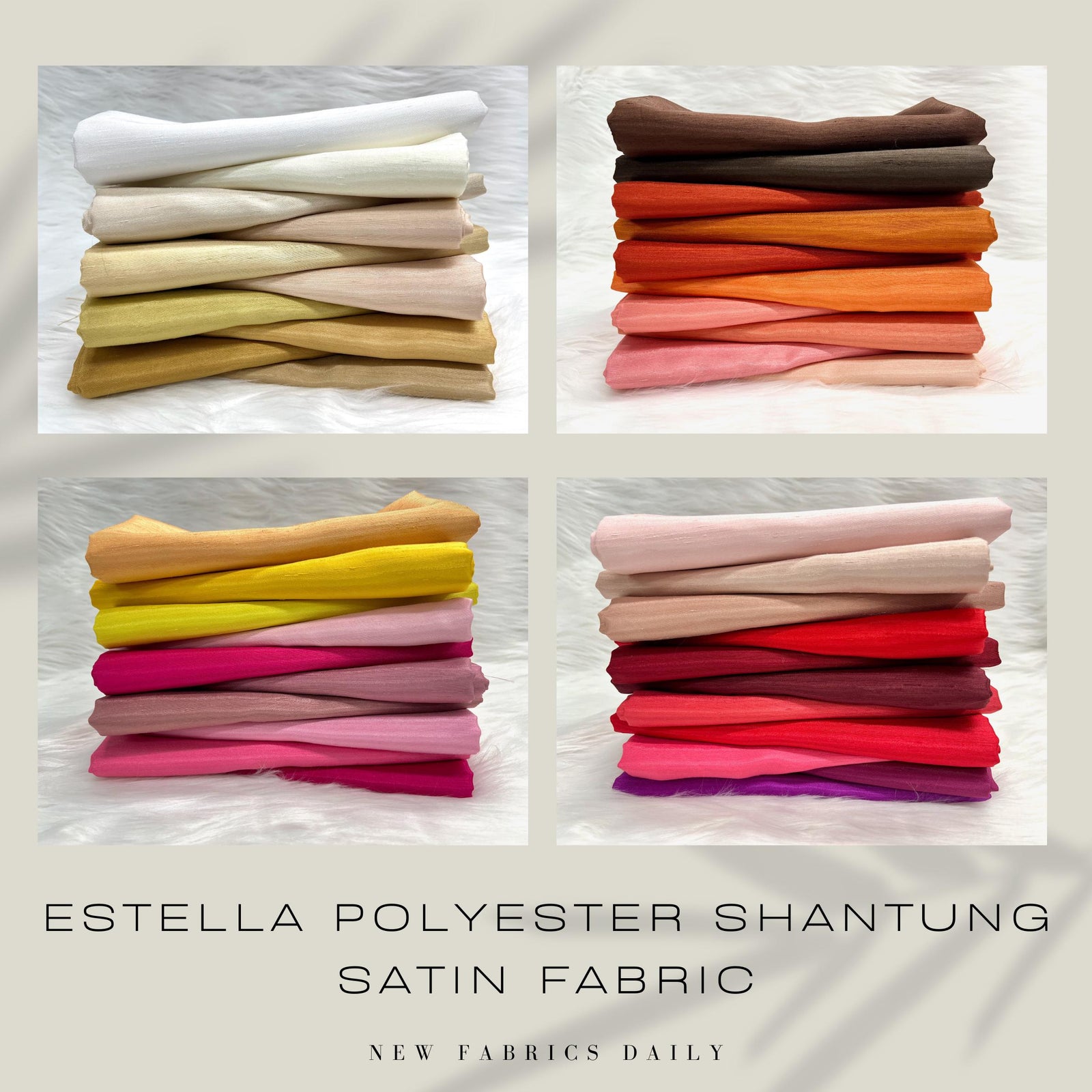 Estella Shantung Satin Fabric for Wedding/Bridal Dresses, Gowns, Lining, Party Decorations, Costumes, Crafts
