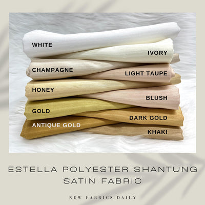 Estella Shantung Satin Fabric for Wedding/Bridal Dresses, Gowns, Lining, Party Decorations, Costumes, Crafts