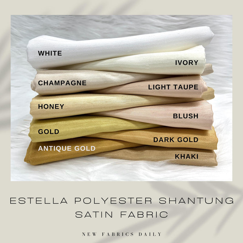 Estella Shantung Satin Fabric for Wedding/Bridal Dresses, Gowns, Lining, Party Decorations, Costumes, Crafts