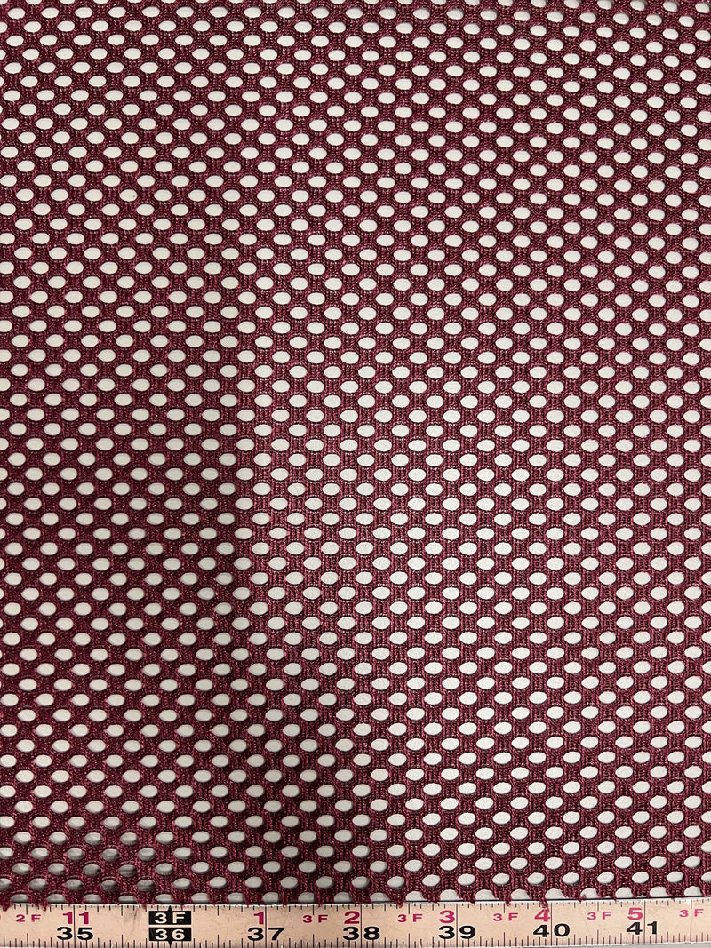 Mallory BURGUNDY Polyester King Mesh Knit Fabric by the Yard - 10111