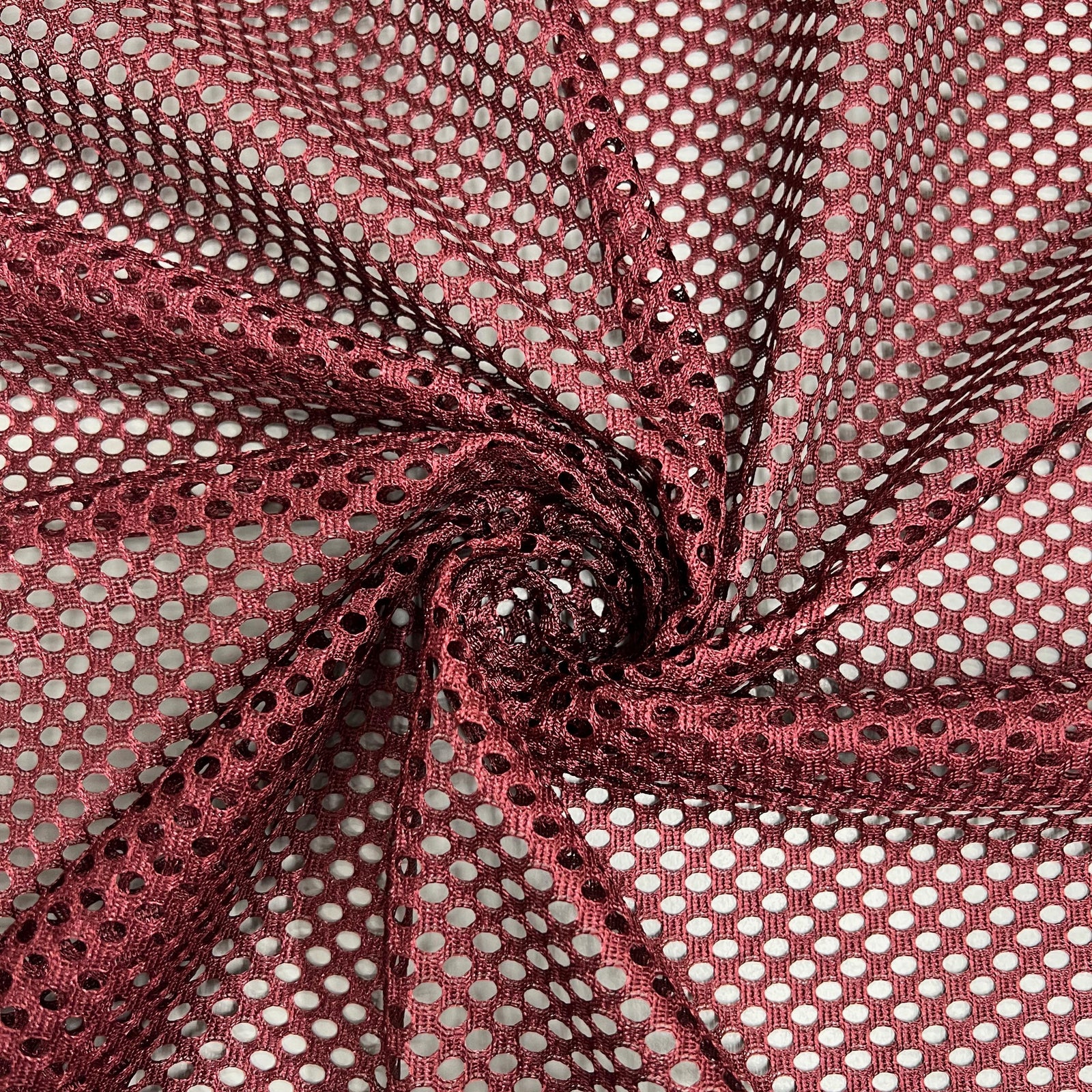Mallory BURGUNDY Polyester King Mesh Knit Fabric by the Yard - 10111
