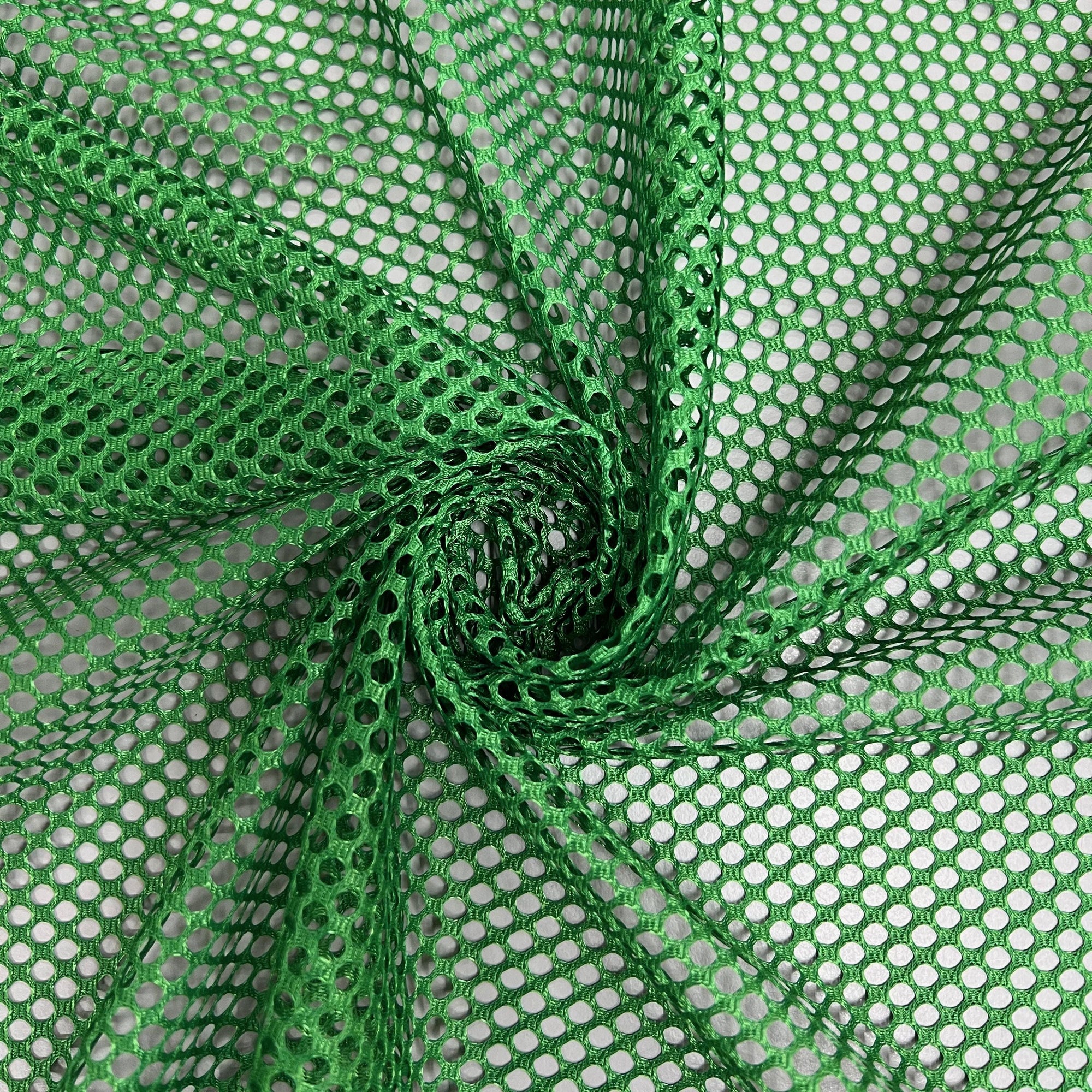 Mallory GREEN Polyester King Mesh Knit Fabric by the Yard - 10111