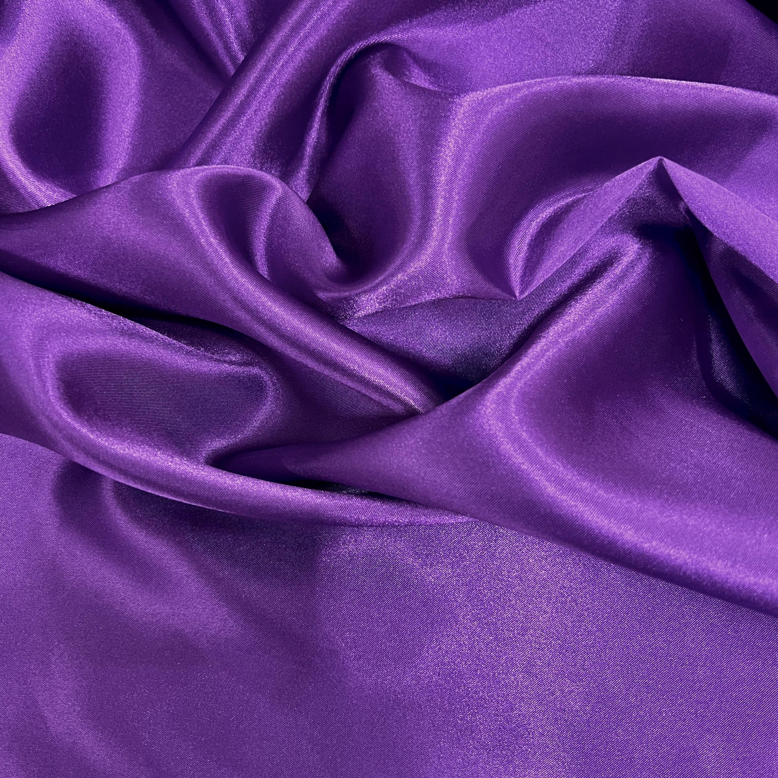 Mara PURPLE Polyester Charmeuse Satin Fabric by the Yard for Bridal Dresses, Gowns, Clothes, Lining, Party Decorations, Costumes, Crafts