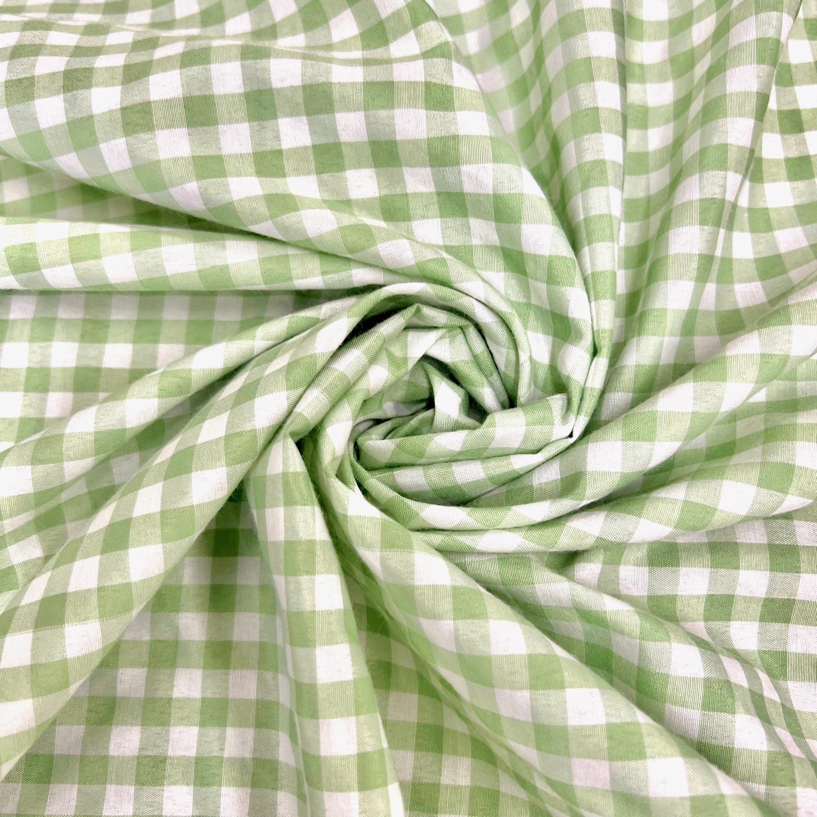 Carly SAGE Mini Checkered Gingham Poly Cotton Fabric by the Yard - 10114