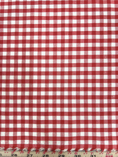 Carly RED Mini Checkered Gingham Poly Cotton Fabric by the Yard - 10114