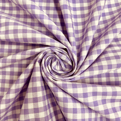 Carly LAVENDER Mini Checkered Gingham Poly Cotton Fabric by the Yard - 10114