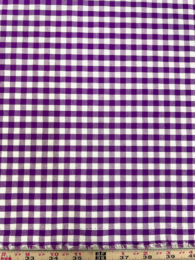 Carly PURPLE Mini Checkered Gingham Poly Cotton Fabric by the Yard - 10114