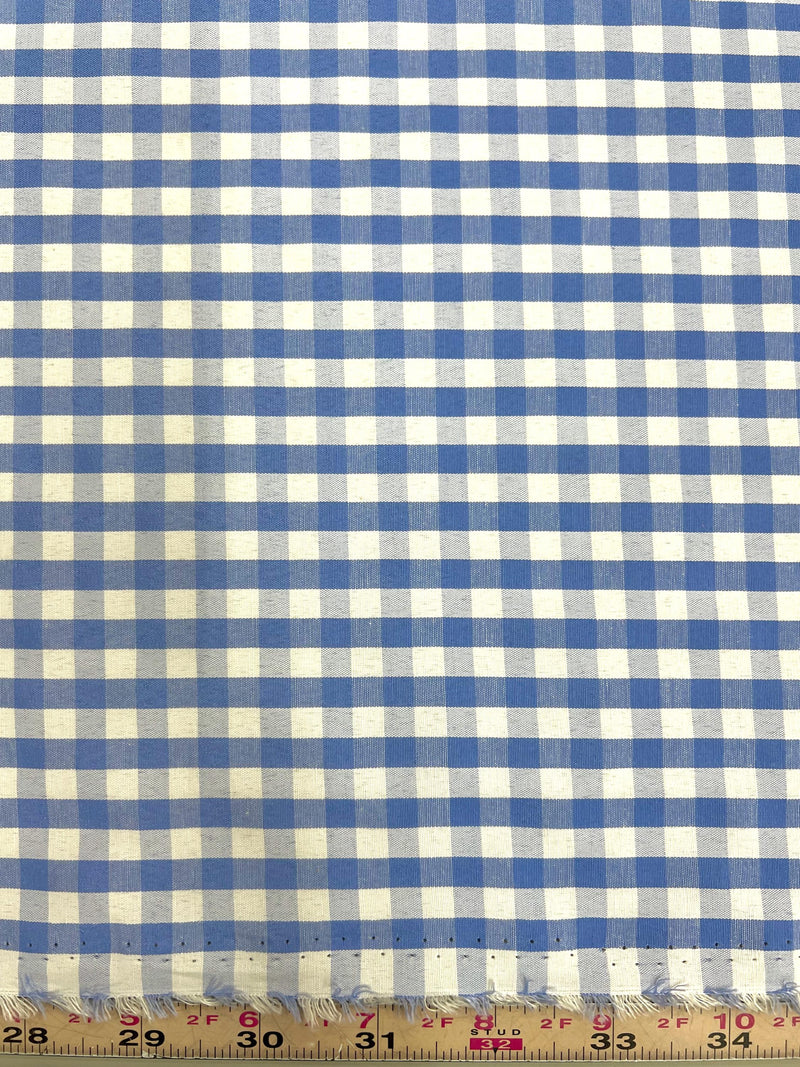 Carly LIGHT BLUE Mini Checkered Gingham Poly Cotton Fabric by the Yard - 10114