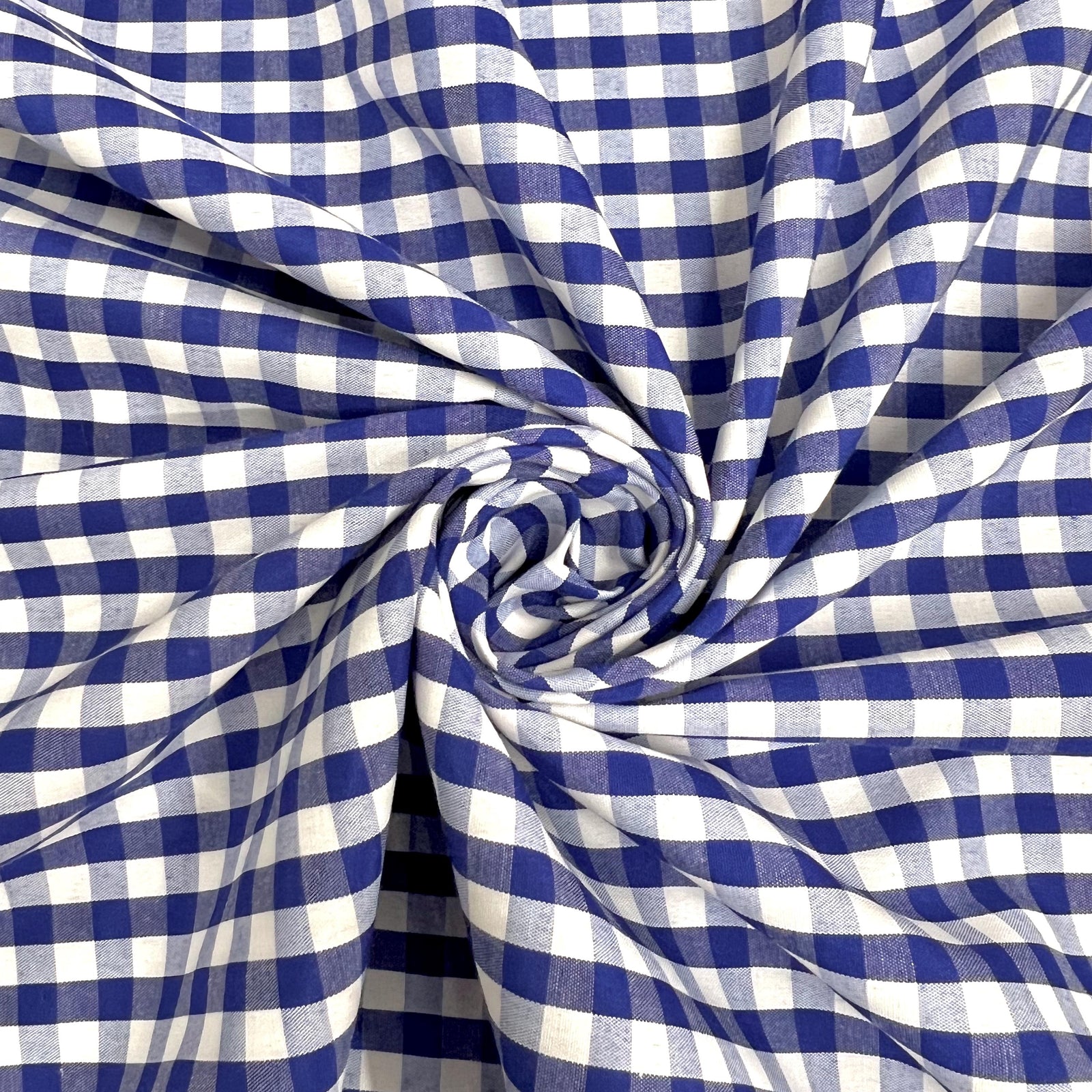 Carly ROYAL BLUE Mini Checkered Gingham Poly Cotton Fabric by the Yard - 10114