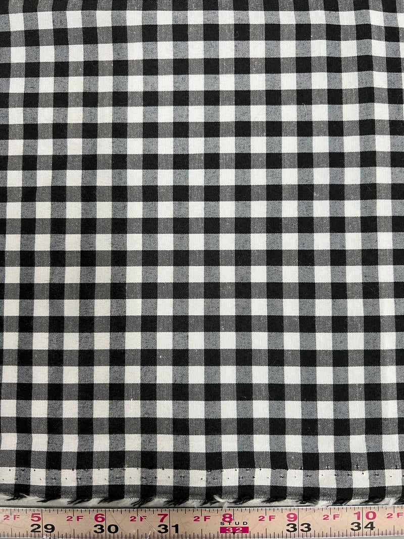 Carly BLACK Mini Checkered Gingham Poly Cotton Fabric by the Yard - 10114
