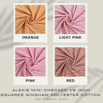 Alexis Mini Checked 1/8 Inch Gingham Poly Cotton Fabric