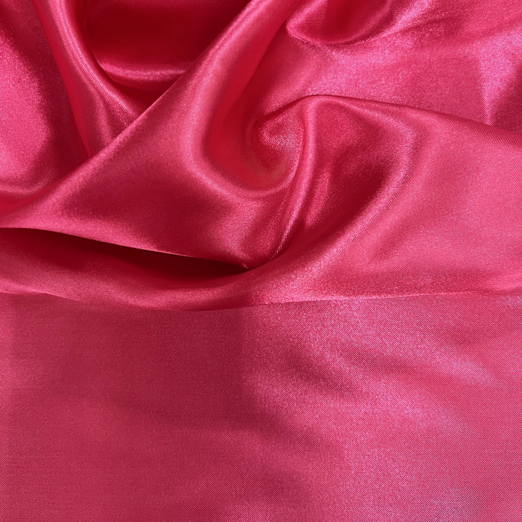 Mara HOT PINK Polyester Charmeuse Satin Fabric by the Yard for Bridal Dresses, Gowns, Clothes,  Lining, Party Decorations, Costumes, Crafts