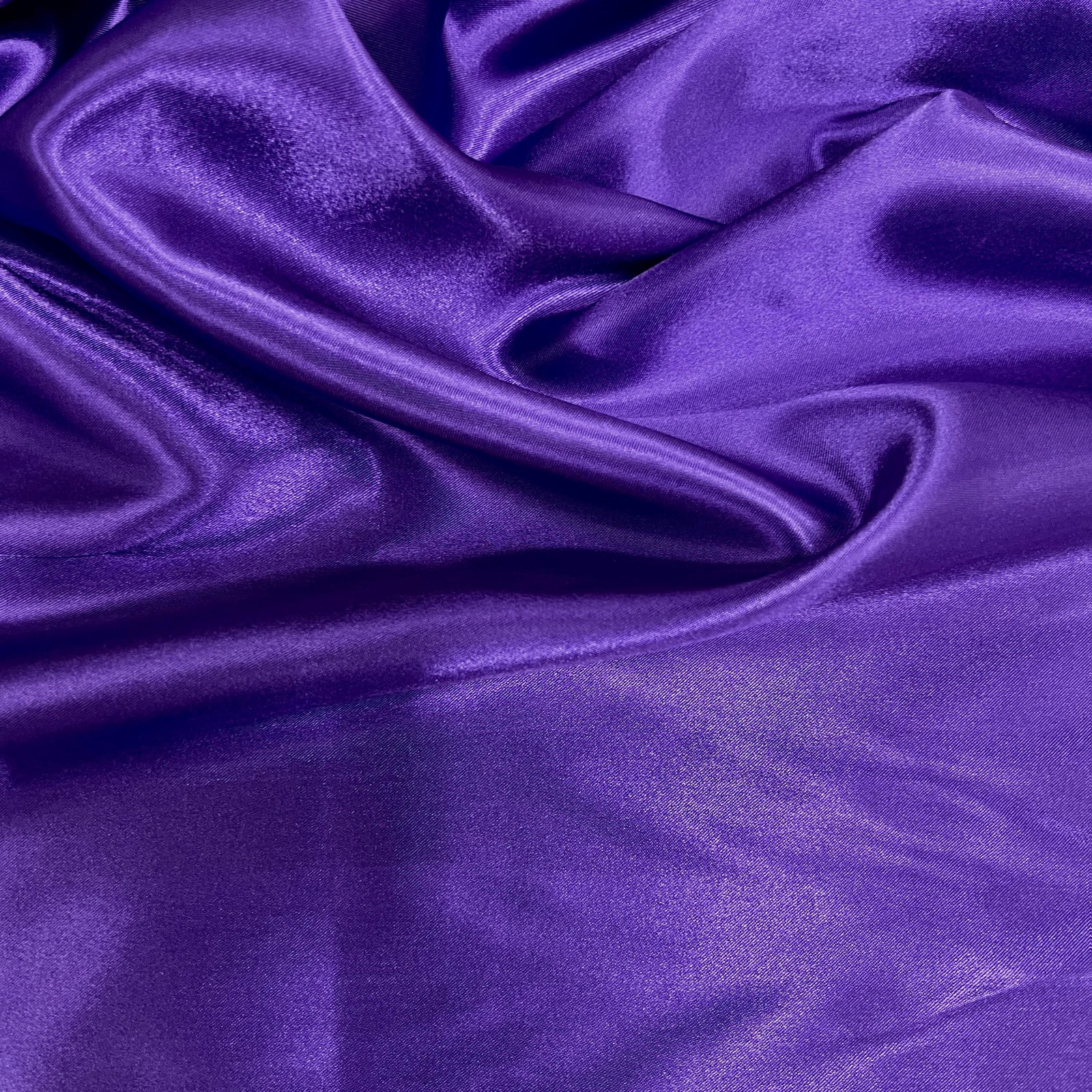 Mara ROYAL PURPLE Polyester Charmeuse Satin Fabric by the Yard for Bridal Dresses, Gowns, Clothes,  Lining, Party Decor, Costumes, Crafts