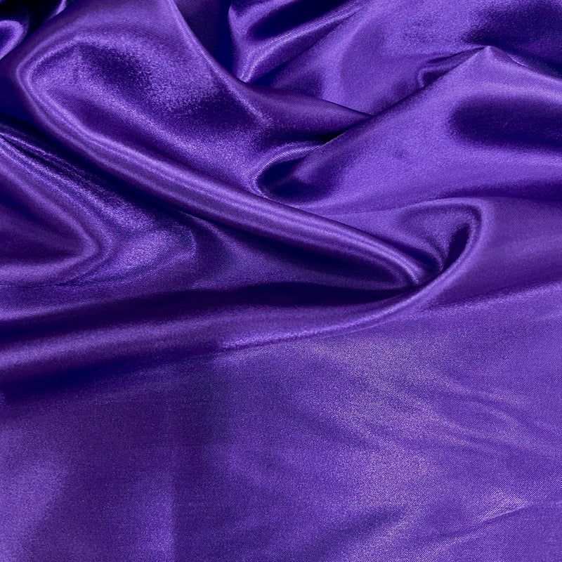 Mara ROYAL PURPLE Polyester Charmeuse Satin Fabric by the Yard for Bridal Dresses, Gowns, Clothes,  Lining, Party Decor, Costumes, Crafts