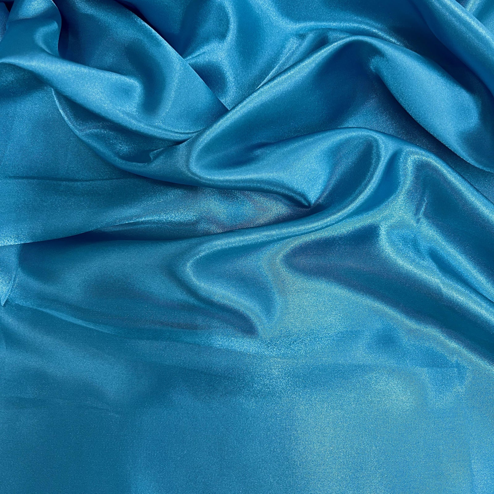 Mara TURQUOISE Polyester Charmeuse Satin Fabric by the Yard for Bridal Dresses, Gowns, Clothes,  Lining, Party Decor, Costumes, Crafts