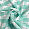 Camille AQUAMARINE 1" Big Checkered Gingham Pattern Poly Poplin Fabric by the Yard - 10049