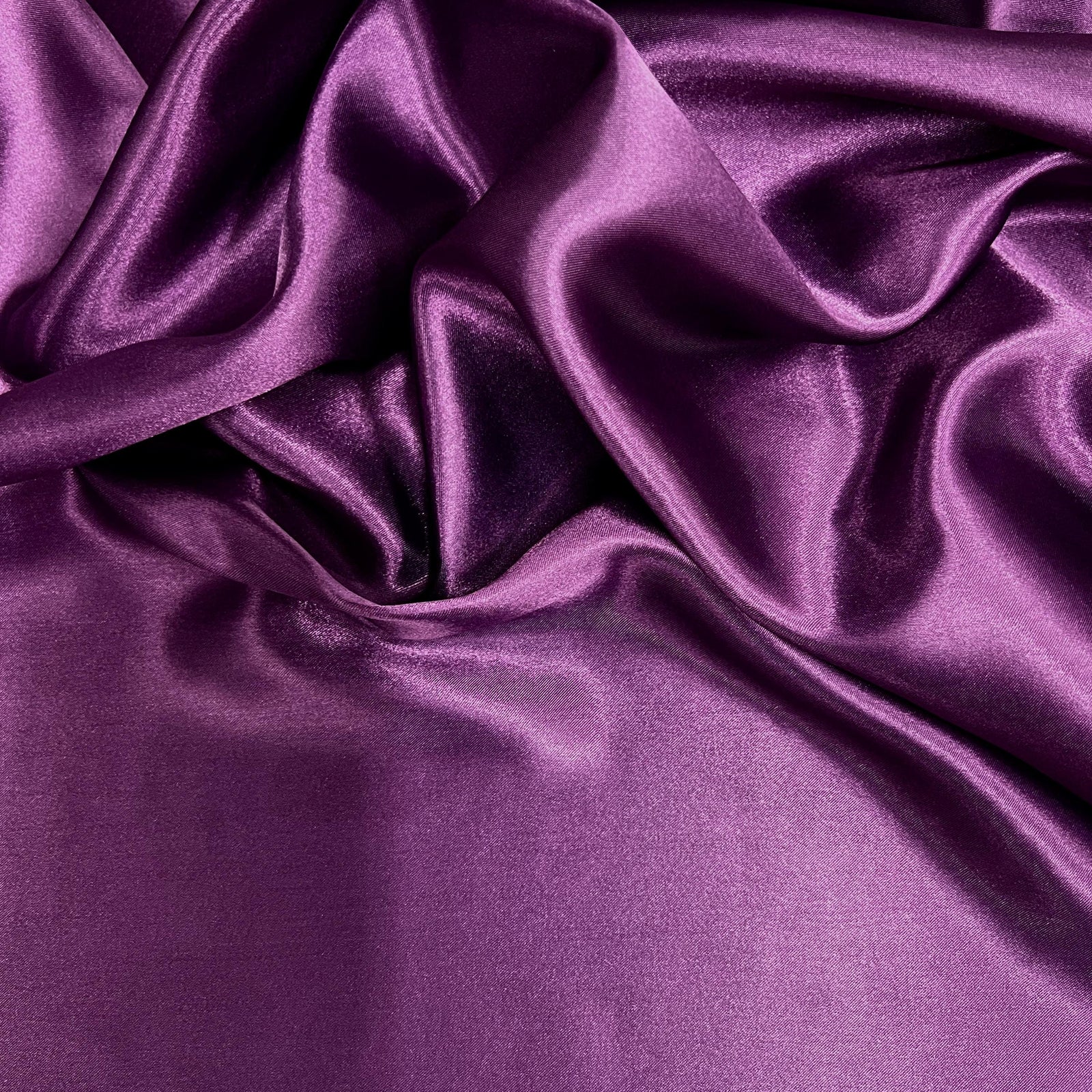 Mara PLUM Polyester Charmeuse Satin Fabric by the Yard for Bridal Dresses, Gowns, Clothes, Lining, Party Decorations, Costumes, Crafts