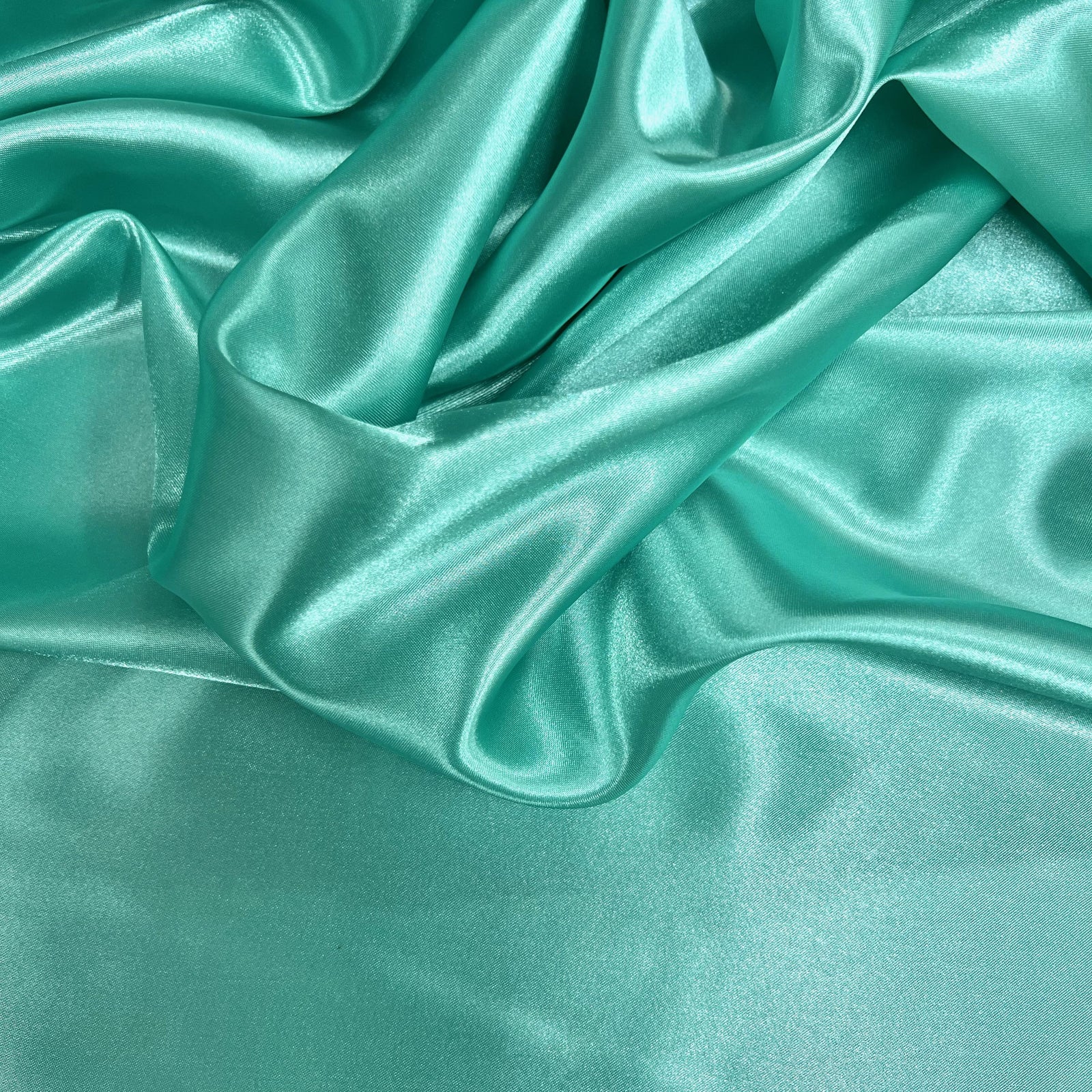 Mara TIFFI BLUE Polyester Charmeuse Satin Fabric by the Yard for Bridal Dresses, Gowns, Clothes, Lining, Party Decorations, Costumes, Crafts