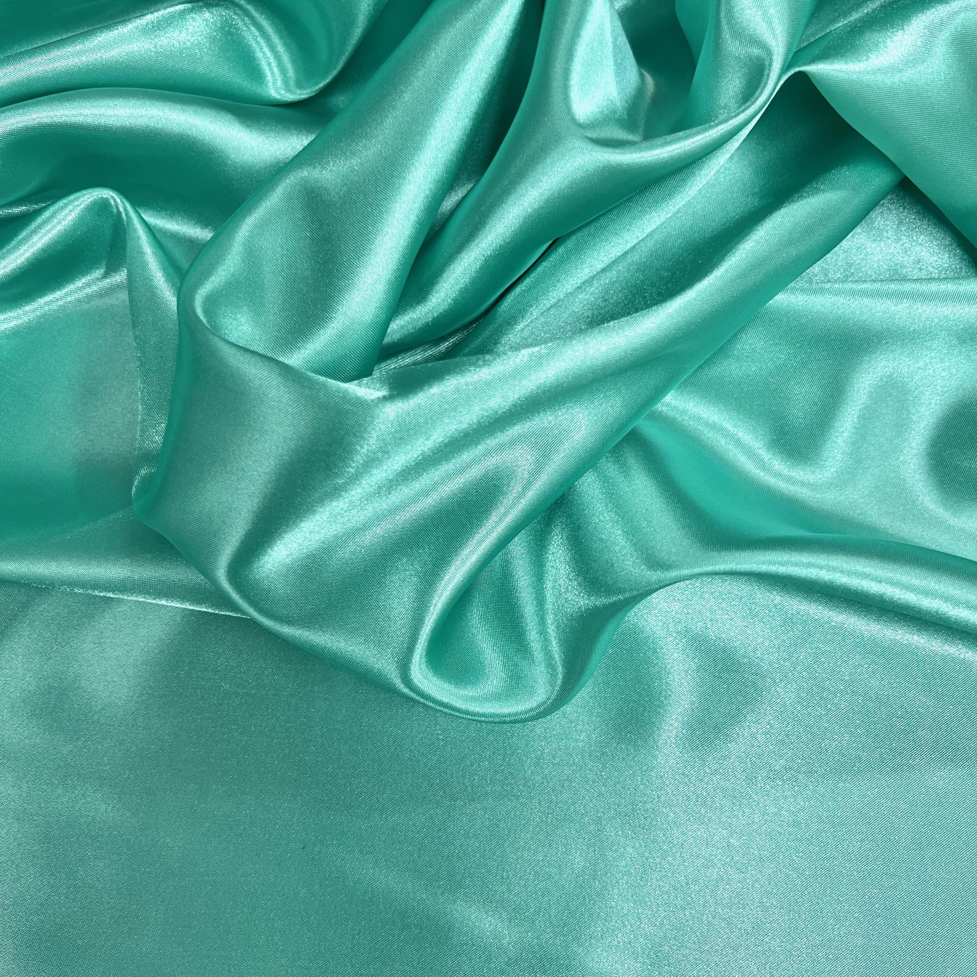 Mara TIFFI BLUE Polyester Charmeuse Satin Fabric by the Yard for Bridal Dresses, Gowns, Clothes, Lining, Party Decorations, Costumes, Crafts