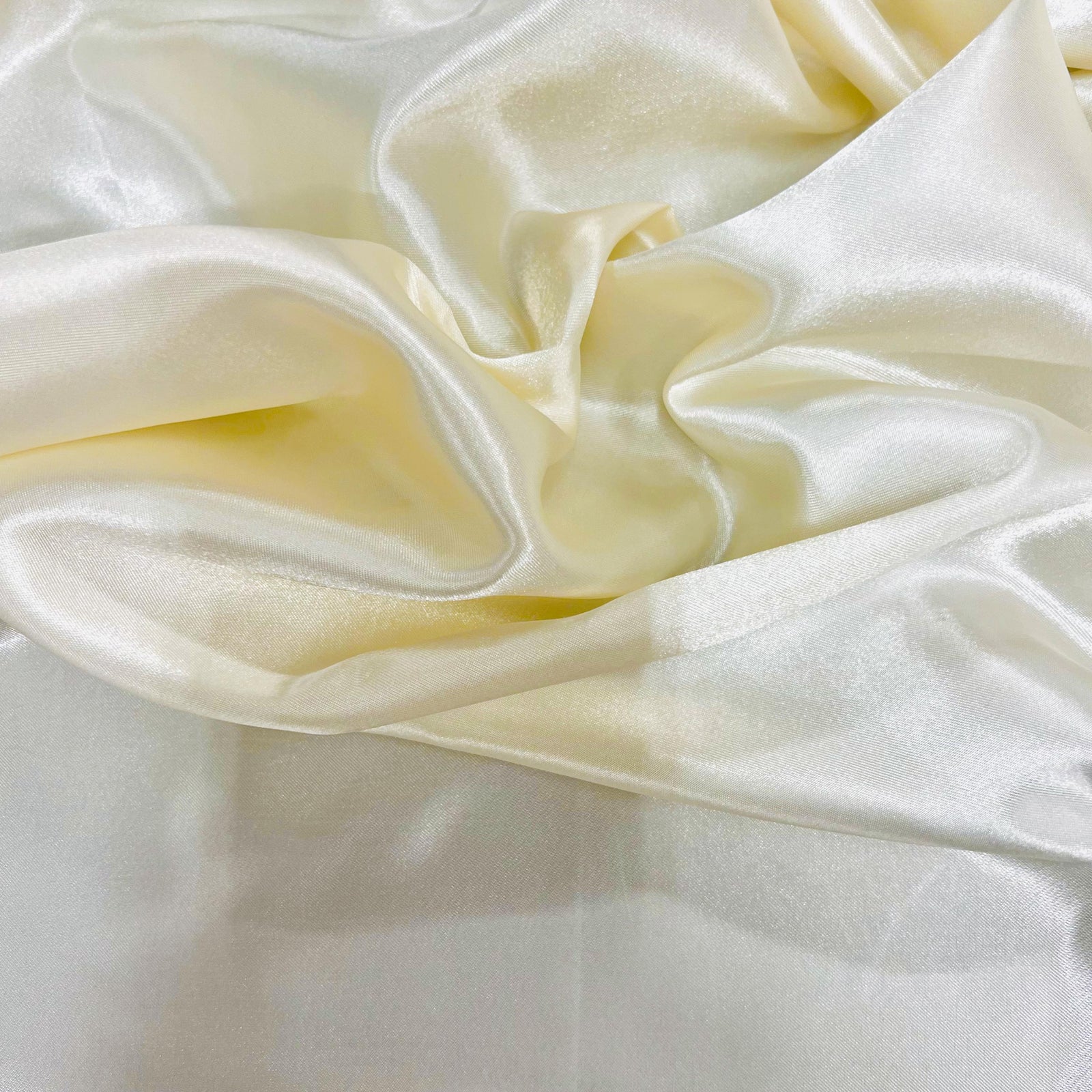 Mara IVORY Polyester Charmeuse Satin Fabric by the Yard for Bridal Dresses, Gowns, Clothes, Lining, Party Decorations, Costumes, Crafts