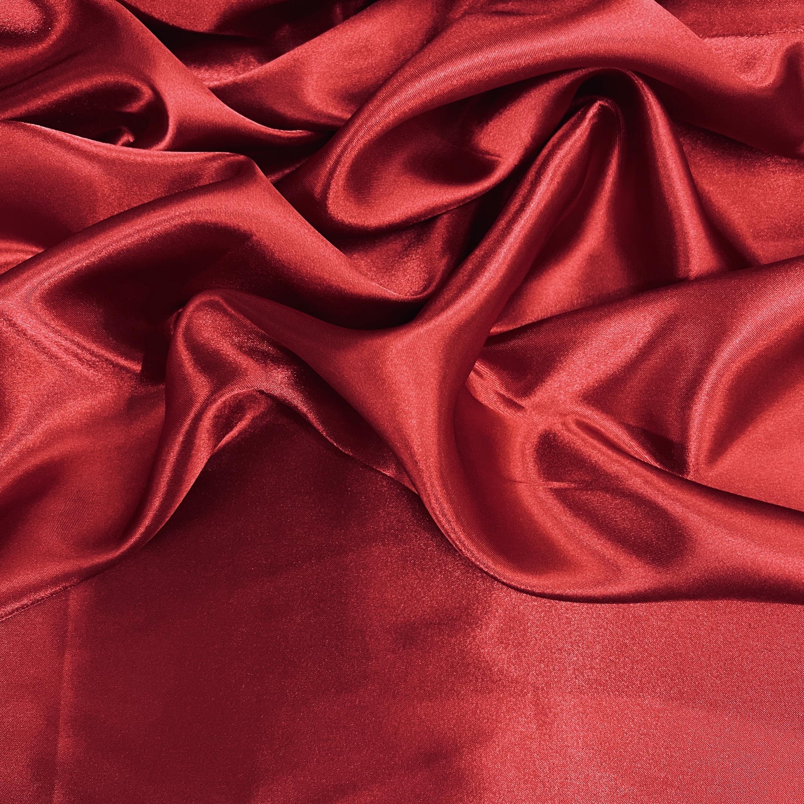 Mara DARK RED Polyester Charmeuse Satin Fabric by the Yard for Bridal Dresses, Gowns, Clothes, Lining, Party Decorations, Costumes, Crafts