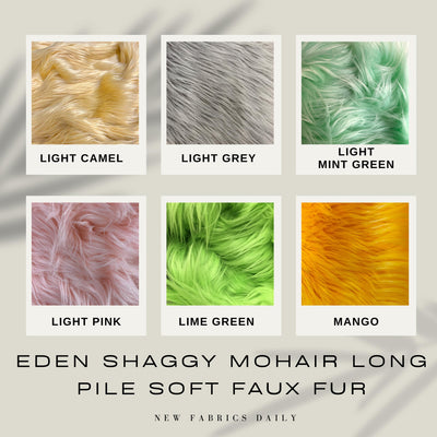 Eden Shaggy Mohair Long Pile Soft Faux Fur Fabric for Fursuit, Cosplay Costume, Photo Prop, Trim, Throw Pillow, Crafts - NewFabricsDaily