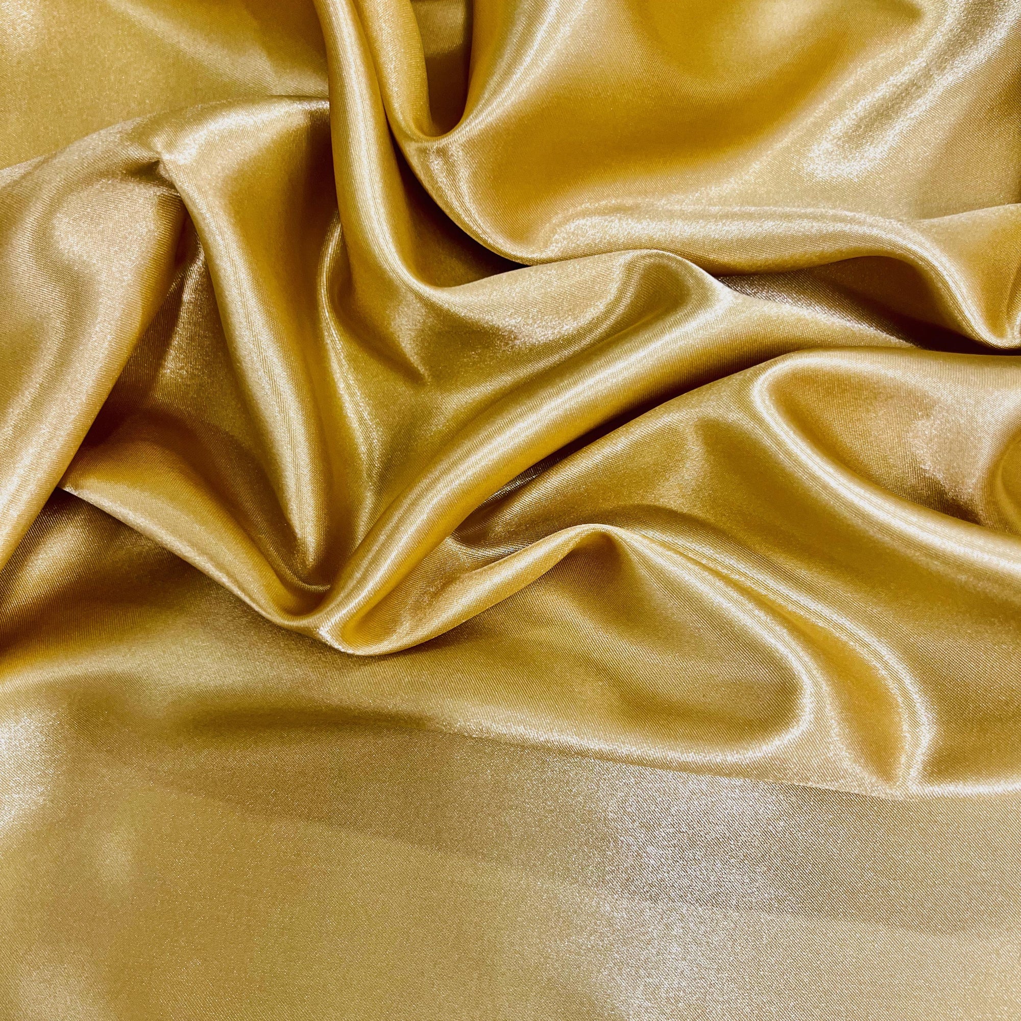 Mara DARK GOLD Polyester Charmeuse Satin Fabric by the Yard for Bridal Dresses, Gowns, Clothes,  Lining, Party Decorations, Costumes, Crafts