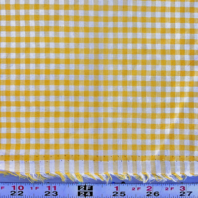 Carly YELLOW Mini Checkered Gingham Poly Cotton Fabric by the Yard - 10114